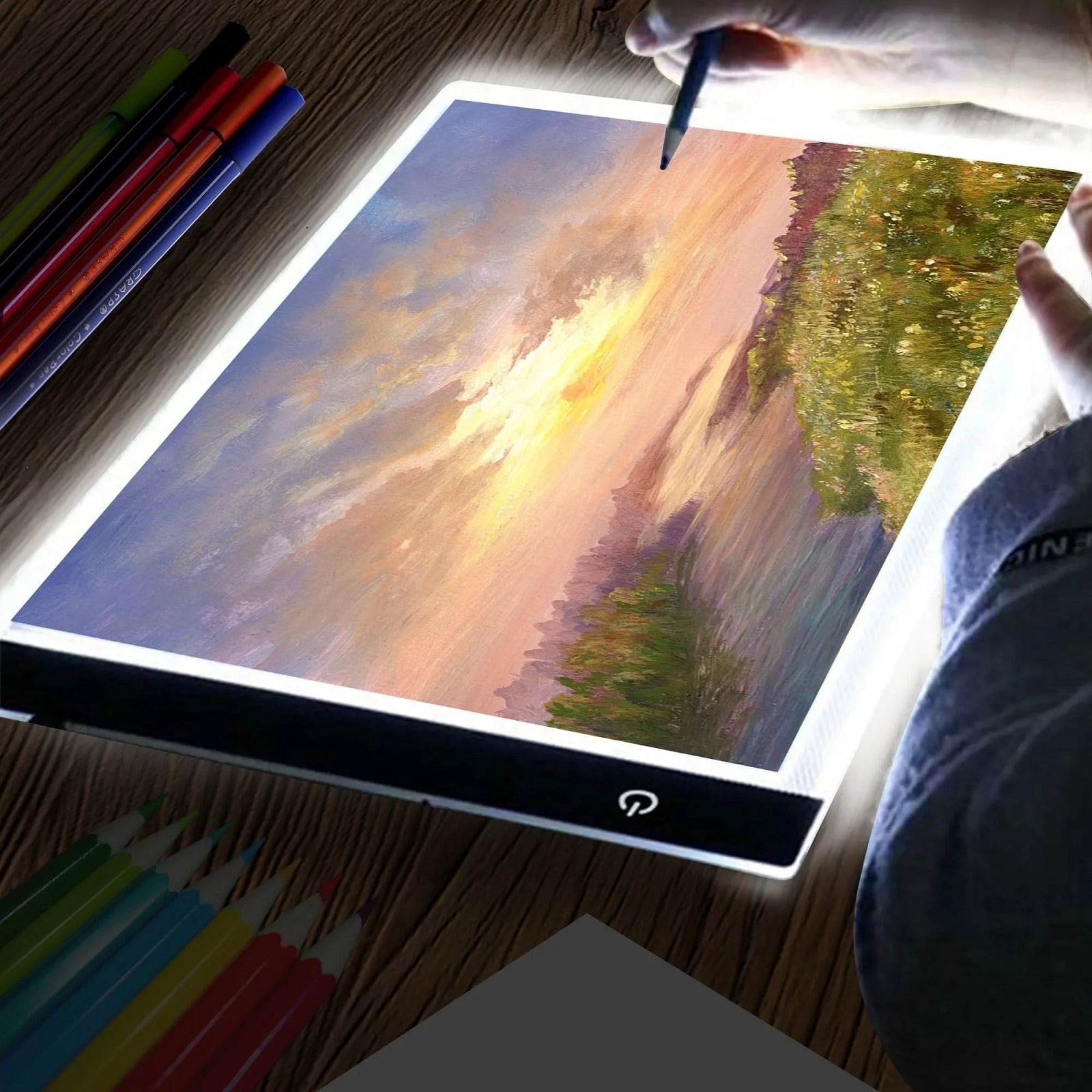 Graphic Tablet Accessories - A3/A4/A5 3段階調光可能なLEDライトパッド、描画ボードパッド、トレーシングライトボックス、目を保護し、ダイヤモンドペインティングに最適