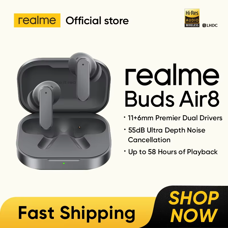 Realme Tablet Accessories - グローバル版 realme Buds Air 8 55dB超深度ノイズキャンセリング