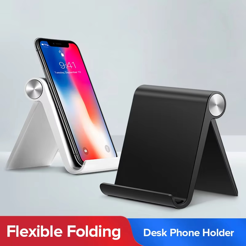 Tablet Phone Accessories - ユニバーサル折りたたみ式デスクフォンホルダー、ポータブル調整可能なデスクトップフォンホルダー、ほとんどの携帯電話とタブレットに対応