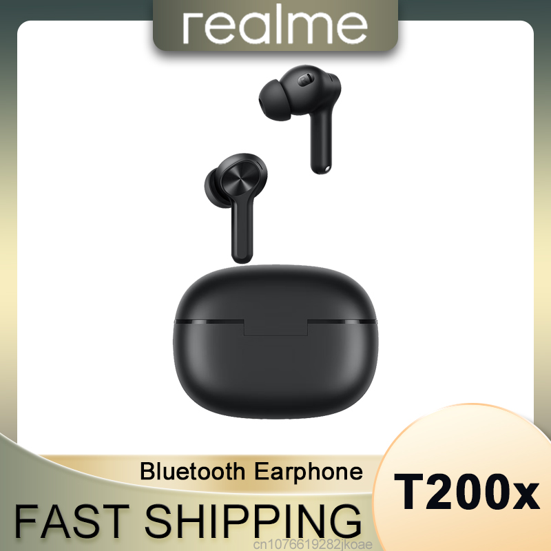 Realme Tablet Accessories - 新しいrealme Buds T200Xイヤホン、25dBアクティブノイズキャンセリング搭載、ゲーム用ヘッドホン、ワイヤレスBluetooth 5.4ヘッドセット、600mAh長時間待機