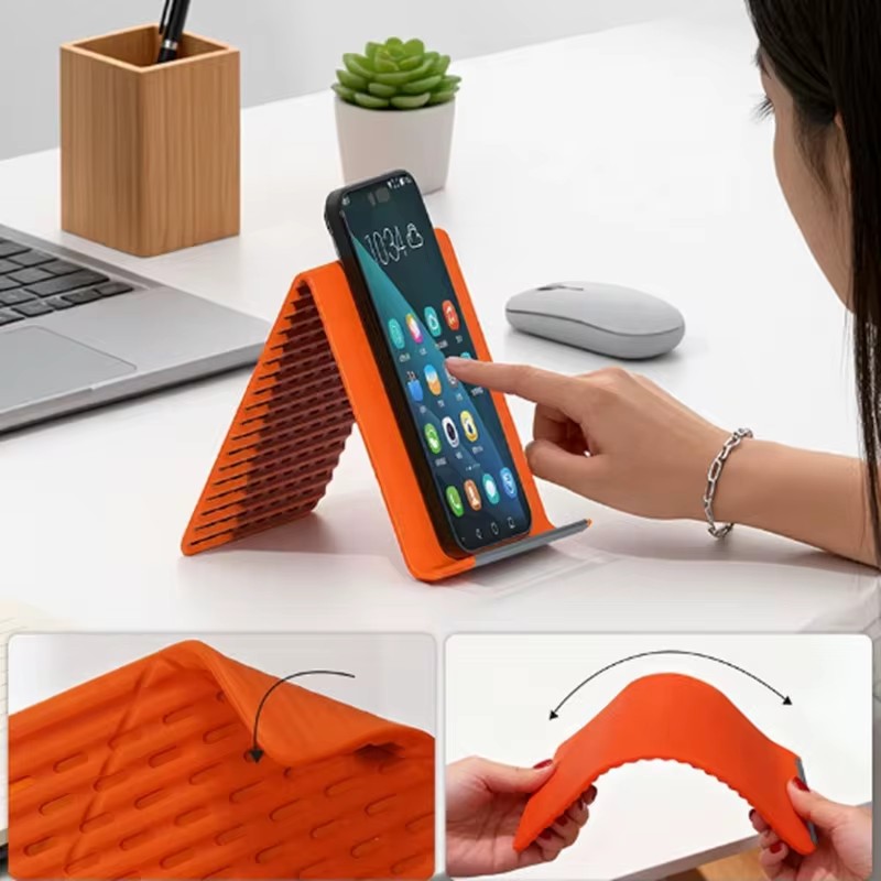 Tablet Phone Accessories - 柔軟で折りたたみ可能なシリコン製スマホホルダー、ポータブルで角度調整可能な多機能デスクトップスタンド、ノートパソコン、タブレット、自宅、オフィス用