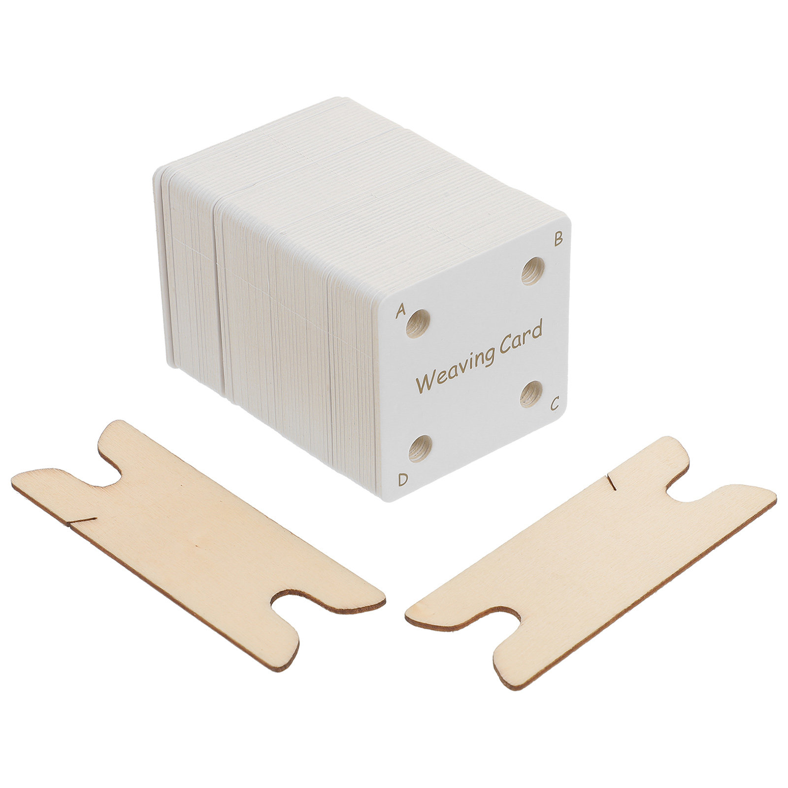 Tablet Weaving Accessories - 1セット スクエアタブレット織りカード 白い厚紙キット シャトル 軽量 ポータブル