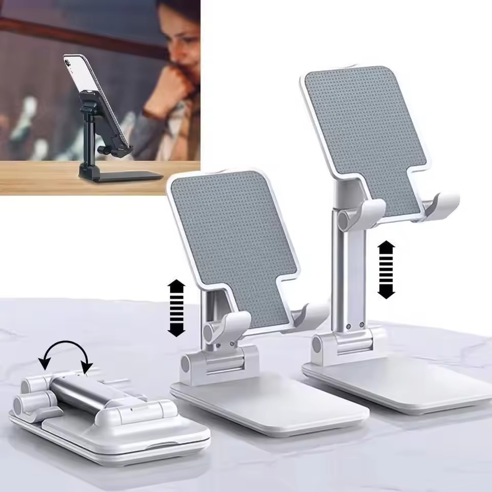 Tablet Phone Accessories - 高品質デスクトップタブレットホルダーテーブルセル折りたたみ式拡張サポートデスクモバイル調整可能電話ホルダー スタンド