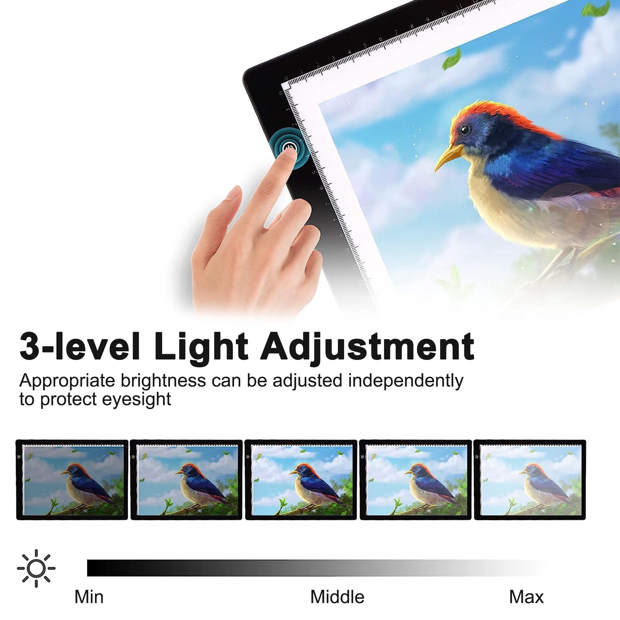 A3/A4/A5 3段階調光可能なLEDライトパッド、描画ボ - Graphic Tablet Accessories のレビューと価格