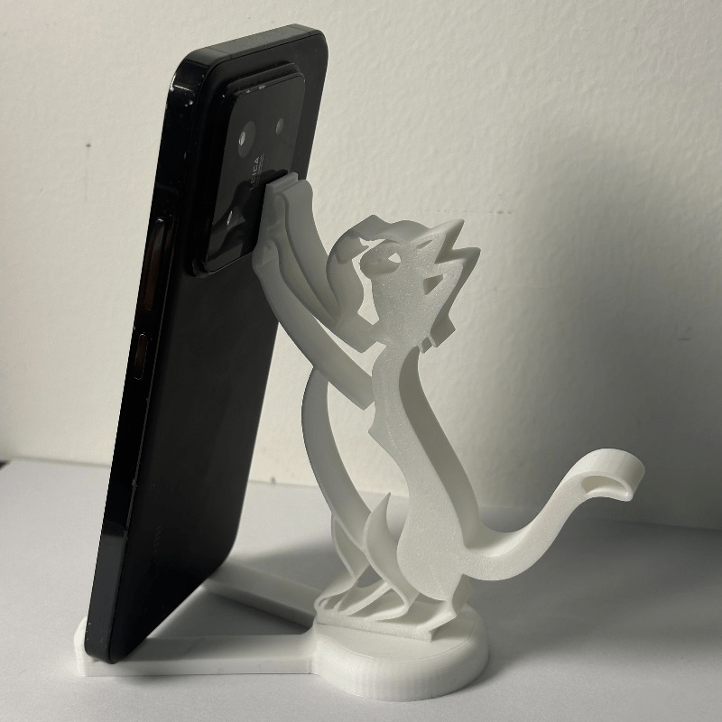 抽象的な中空ラインの猫型スマホスタンド、ミニマリストなキティ - Tablet Phone Accessories のレビューと価格