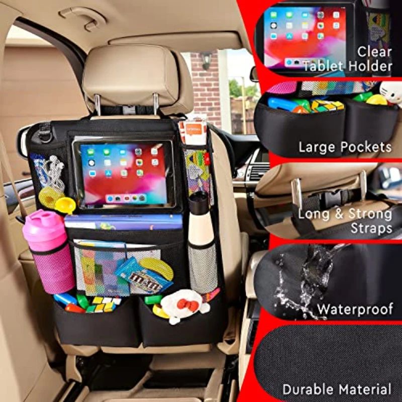 カーシートオーガナイザー 多機能オックスフォード生地 車用後 - Tablet And Accessories Bag のレビューと価格