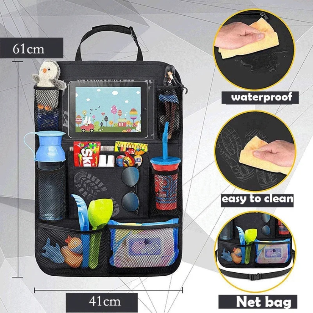 カーシートバックオーガナイザー 9 収納ポケット タッチスク - Tablet And Accessories Bag のレビューと価格