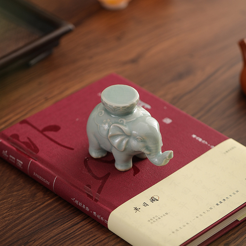 クリエイティブな象の蓋ホルダー、セラミックティーペット、ティ - Unique Table Accessories のレビューと価格