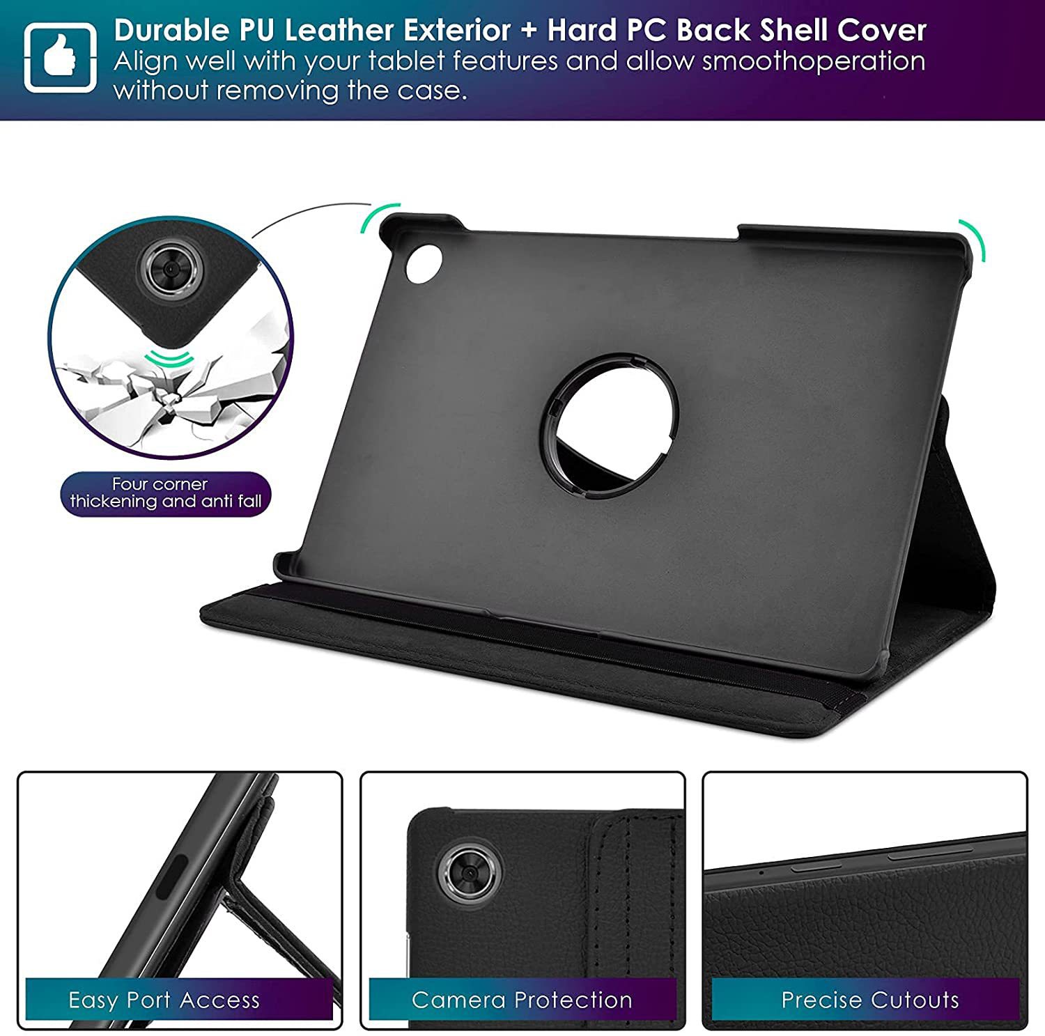 Realme用ホルダー付きレザーケース,2021インチ,Bl - Realme Tablet Accessories のレビューと価格