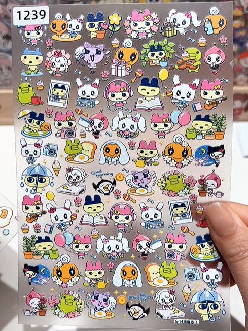 新しいエンボス加工のたまごっち防水ステッカー、かわいい漫画D - Boox Tablet Accessories のレビューと価格