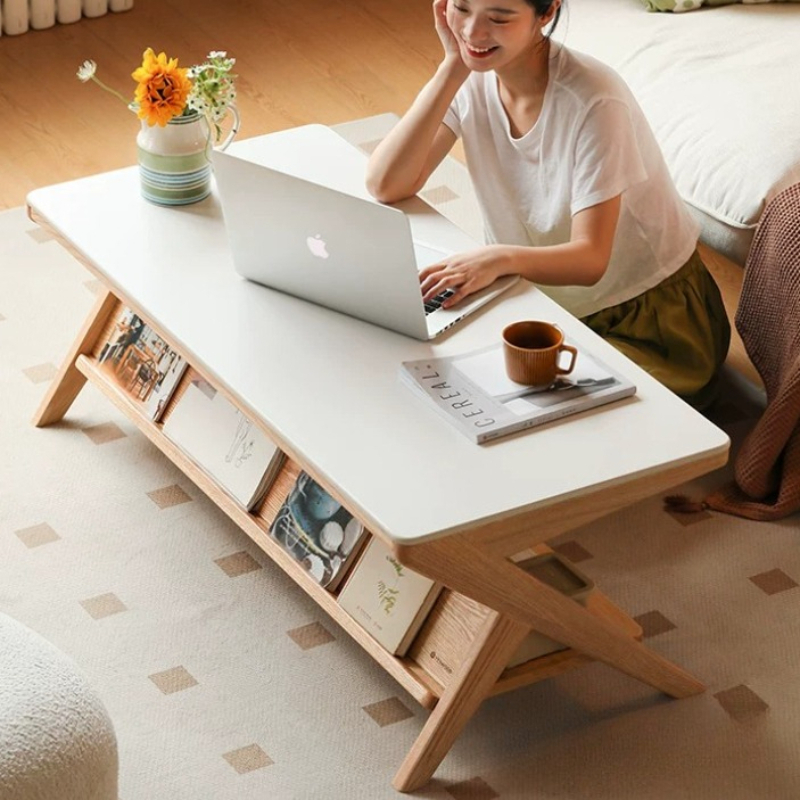 長方形木製コーヒーテーブルミニマリスト収納リビングルームユニ - Unique Table Accessories のレビューと価格