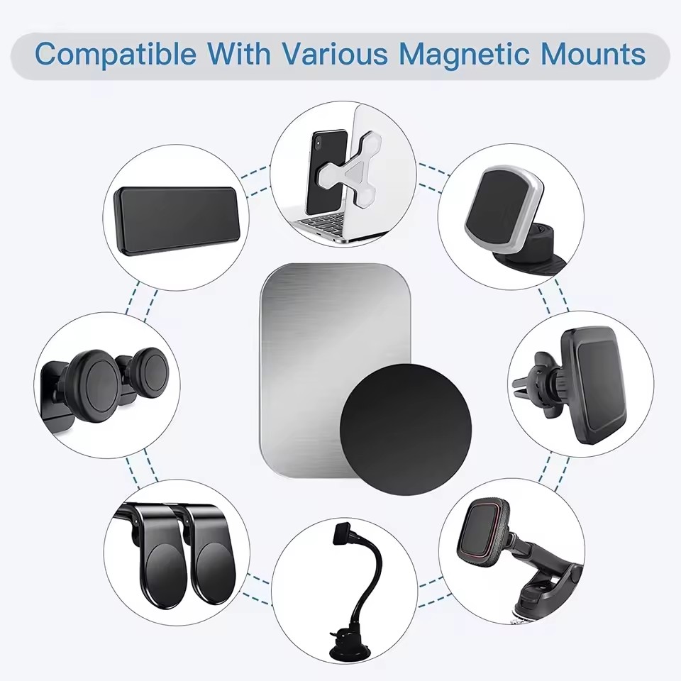 薄型磁性金属プレート 車載電話ホルダー用 ユニバーサル鉄板デ - Tablet Phone Accessories のレビューと価格