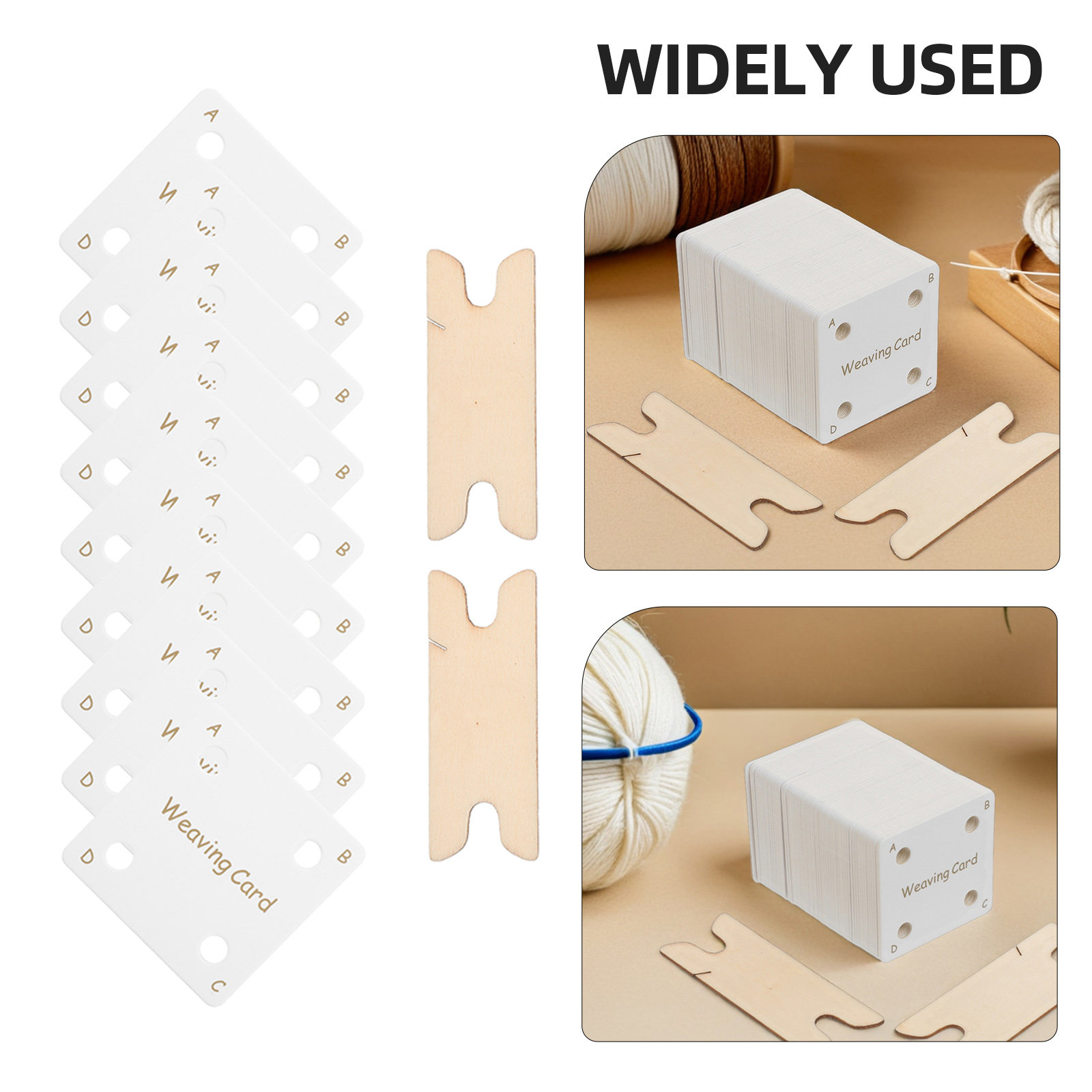 1セット スクエアタブレット織りカード 白い厚紙キット シャ - Tablet Weaving Accessories のレビューと価格