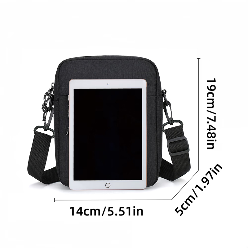 デイリーユース シンプルなスクエアクロスボディバッグ 調節可 - Tablet And Accessories Bag のレビューと価格